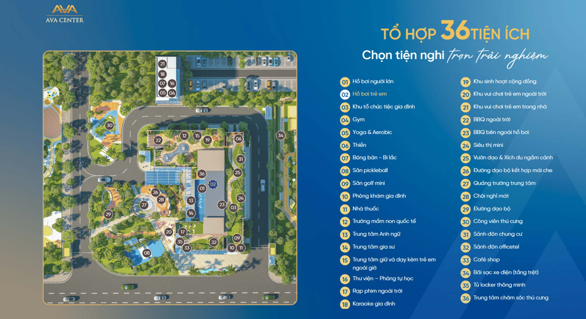 Tiện ích chung cư AVA Center